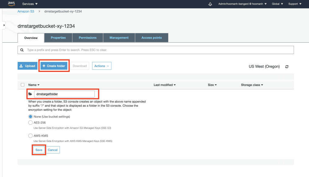 Amazon S3 Create Folder